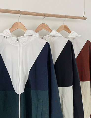 [남녀공용]투밍배색 바람막이(3color)