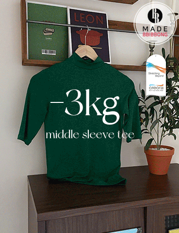 [당일출고/삐뽕메이드/1+1할인]-3kg 반목 5부소매티셔츠(크레오라원단,5color)